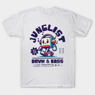 JUNGLIST  - DNB Headphone Mascot (eggplant) T-Shirt